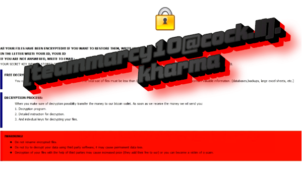 How to remove teammarcy10@cock.li.kharma ransomware