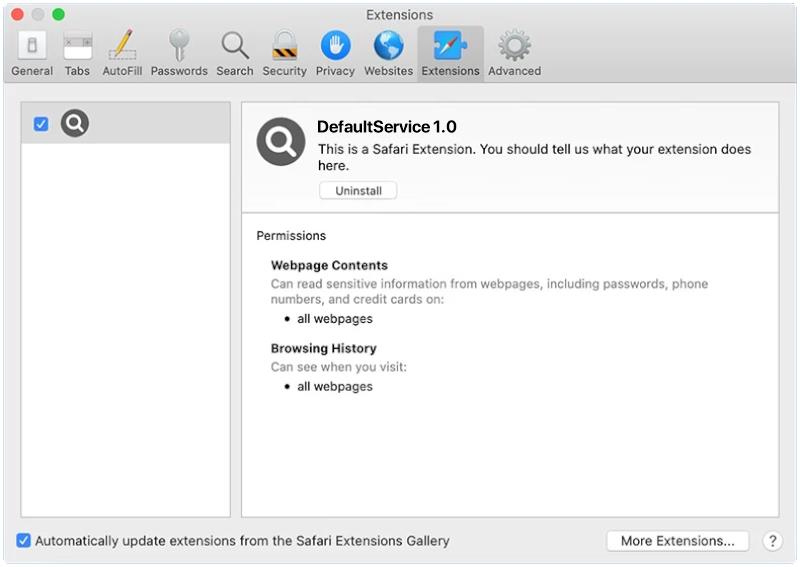 defaultservice mac