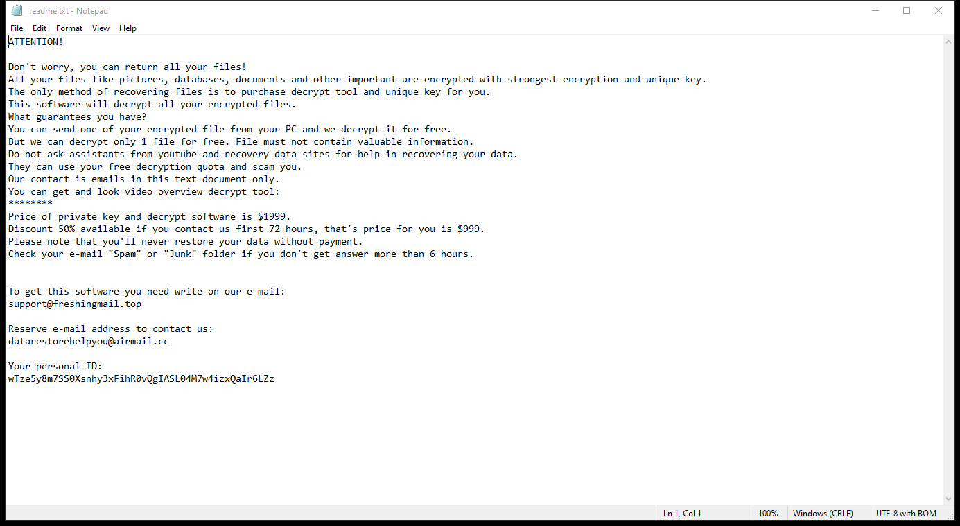 vehu ransomware ransom note